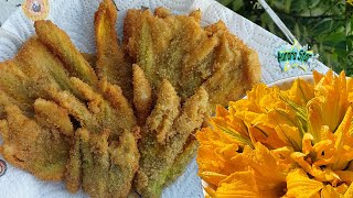 Ricetta fiori di zucca impanati e fritti in padella [upl. by Ennayelsel420]