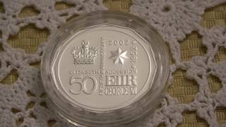 Queen Elizabeth II 50th Anniversary of Accession Fine Silver Fiftty Cents [upl. by Lebanna852]