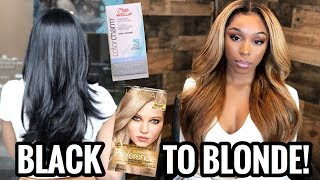 HOW I DYE MY HAIR BLONDE UPDATED  Bleach Black Hair Blonde At Home ft UNice Hair Kysiss Series [upl. by Priscella387]