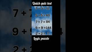 logic puzzle 🧩 shorts short youtubeshorts youtube iq iqtest quiz maths mathstricks hacks [upl. by Aeslahc410]