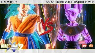 SSGSS 3 Goku vs Beerus Full Power  Dragonball Xenoverse 2 [upl. by Rollie672]