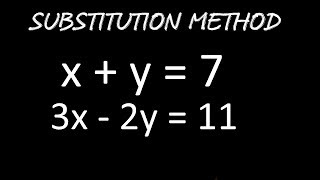 x  y  7 and 3x  2y  11 by Substitution method  Mathematics Sum  10th MP Board 😊  Abhishek [upl. by Ayotl]