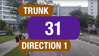 SBS Transit Trunk 31 Direction 1  Bus Service Route Visual [upl. by Nosnevets]