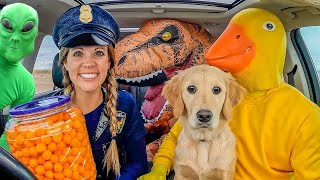 Police Steals Puppy from Rubber Ducky and Alien in Car Ride Chase [upl. by Nuhsyar885]