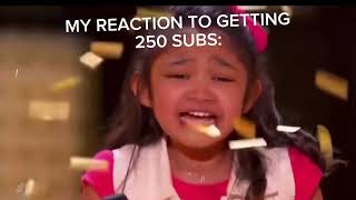 my reaction to getting 250 subs 😍🎉🎉🎉🎉🎉🎉🎉🫢😭 tyyyy everyone [upl. by Aelahs]