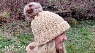 HOW to CROCHET WINTER HAT  Fast and Easy Beanie Pattern by Naztazia [upl. by Erlene]