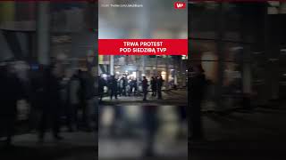 quotWolne mediaquot Trwa protest pod siedzibą TVP shorts [upl. by Sutton114]