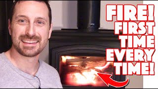 Wood Stove Tips And Tricks  How To Start A Fire The First Time Every Time [upl. by Zandra]