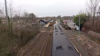 165103 departing as 166209 arrives at Trowbridge 290124 [upl. by Enetsirk]