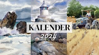 Aquarellkalender 2024 [upl. by Halstead]