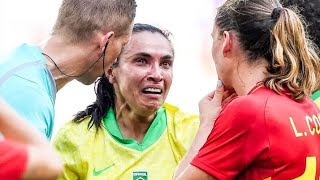 Marta Red Card ♦️😢 Brazil vs Spain Womens 02 Goals and Extended Highlights [upl. by Ydiarf]