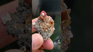 Red wulfenite from China mineral minerals gemstone mineralspecimen [upl. by Snowman]