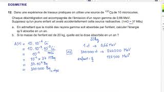 UE3BRADosimétrie Exo 12 [upl. by Aldwon348]