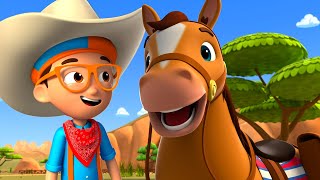 Blippi the Cowboy BlippiWonders Educational Cartoons for Kids  Explore With Me [upl. by Annahsor978]