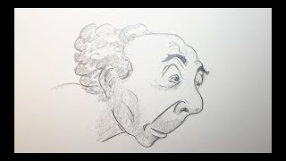 HOW TO DRAW like Honoré Daumier  head 34 view  0069 [upl. by Home]