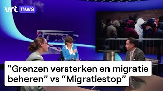 De Moor CDampV en Van Grieken Vlaams Belang debatteren over asiel en migratie [upl. by Aihsyn535]