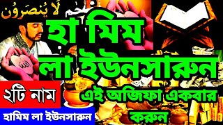 হা মীম লা ইউনসারুন ওয়াজিফা  Hameem La Yunsaroon Wazifa  সব সমস্যা দূর করার অজিফা  গায়েবী রুজি [upl. by Levania989]