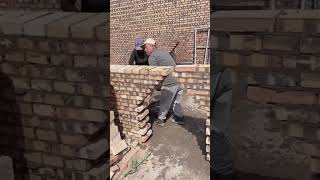 Red brick wall arc top construction process [upl. by Nigrom]