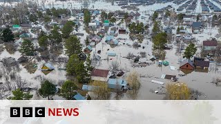 RussiaKazakhstan floods High water levels swamp Orenburg houses  BBC News [upl. by Aytak]