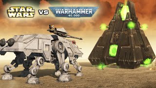 STAR WARS vs WARHAMMER 40K Clone Troopers vs Necrons  Men of War Assault Squad 2 [upl. by Anaiq901]