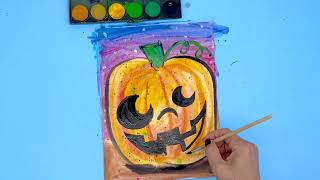 🎃 Halloween Pumpkin Painting Kids Art by We Craft Box [upl. by Tiebout837]