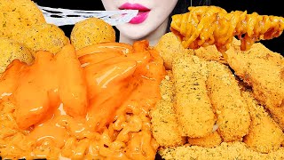 ASMR CHEESY CARBO FIRE NOODLE CHICKEN CHEESE BALL 까르보불닭 뿌링클 치킨 치즈볼 먹방 EATING SOUNDS MUKBANG [upl. by Bertsche]