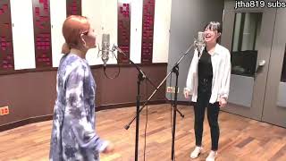 ENG SUB Yoshioka Mayu and Honnizumi Rina in the recording booth  Project Sekai Seiyuu [upl. by Nylram]