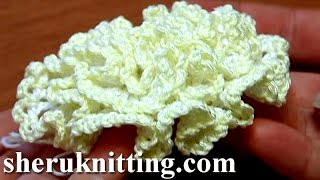 Crochet Ruche Petal Flower Made On Plate Part 2 of 2 [upl. by Safier]