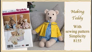 Sewing Teddy Bear from simplicity pattern 8155 [upl. by Favian633]