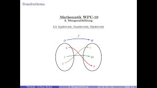 10 Mathe WPU  33 Injektivität Surjektivität Bijektivität [upl. by Simon]