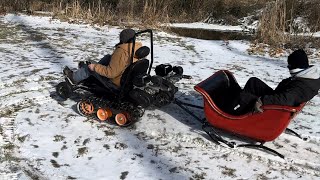 Testing Tracked chair aka Mini Ripsaw pulls a sleigh 🫡 [upl. by Yesac]