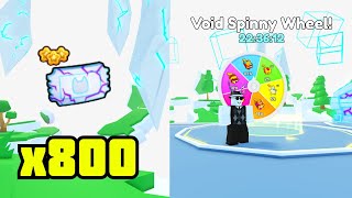 I USED 800 Void Spinny Wheel Tickets To Get RARE Huge In Pet Sim 99 [upl. by Dreda]