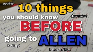 10 things you should know before going to ALLEN in 2024 allen neetaspirant [upl. by Ellehcram]