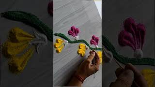 Easy simple border rangoli designs  door side border rangoli [upl. by Atreb797]