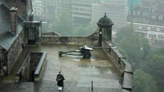 Edinburgh Castle Scotland Listening to Bagpipes [upl. by Ardena957]