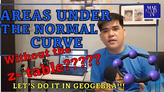 USING GEOGEBRA TO FIND THE AREAS UNDER THE NORMAL CURVE [upl. by Pollie502]