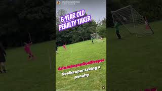 6 year old goalkeeper penalty goal Football pens score The Johnson Family UK [upl. by Vale]