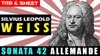 TABSheet Allemande Sonata 42 Dresden Suite 14 by Silvius Leopold Weiss PDF  Guitar Pro  MIDI [upl. by Ebenezer34]