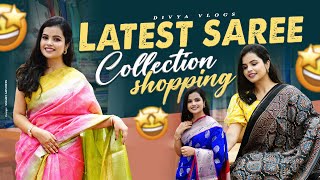 Latest Saree Collection Pattu amp Casual Wear Sarees with Prize details Kaladhar Store  Divya Vlogs [upl. by Aivatco]