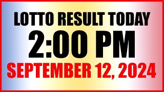 Lotto Result Today 2pm September 12 2024 Swertres Ez2 Pcso [upl. by Gabriell]