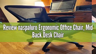 Review naspaluro Ergonomic Office Chair Mid Back Desk Chair with Adjustable Height Swivel Chair wi [upl. by Sheffield]