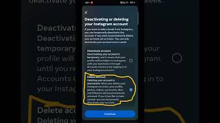 how to delete instagram account shorts [upl. by Enyleuqcaj]