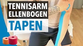 Tennisarm Tapen Anleitung  KinesiologieTape Anleitung für Tennisarm  Ellenbogen [upl. by Alicea]