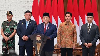 Keterangan Pers Presiden Prabowo Pangkalan TNI AU Halim Perdanakusuma 8 November 2024 [upl. by Anelah276]