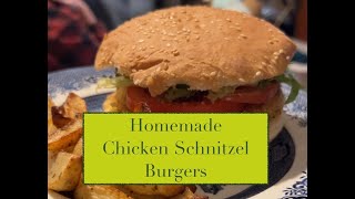 Homemade Chicken Schnitzel Burgers [upl. by Akelam]