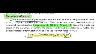 Photolysis Of Water 💧 1st year Biology education biology photolysis [upl. by Brier]