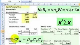 FRM How to get portfolio varianceVaR from the covariance matrix [upl. by Nnahaid678]