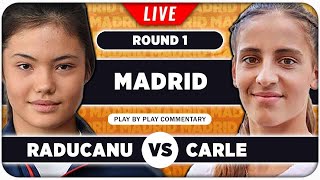 RADUCANU vs LOURDES CARLE • WTA Madrid 2024 • LIVE Tennis PlaybyPlay Stream [upl. by Enneirdna]