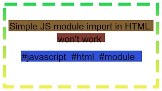 Simple JS module import in HTML wont work [upl. by Melamie641]