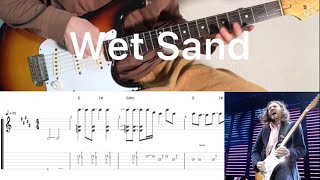 RHCP  Wet Sand Live at Fuji Rock Festival guitar solo cover with tab [upl. by Nahtanohj613]